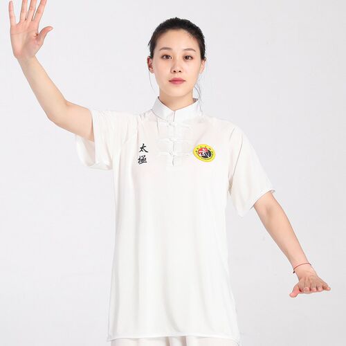 新品新款太极服上衣速干短袖太极拳武术H协会文化衫男女夏季练功