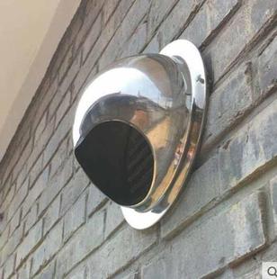 极速排气穿墙不锈钢风帽室外风帽防风管道口H80mm密网吊顶160mm排