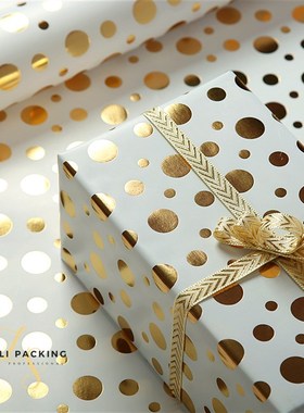 极速gift wrapper 烫金包装纸 preseDnt wrapping paper 礼物包装