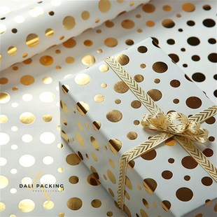 极速gift wrapper 烫金包装纸 preseDnt wrapping paper 礼物包装