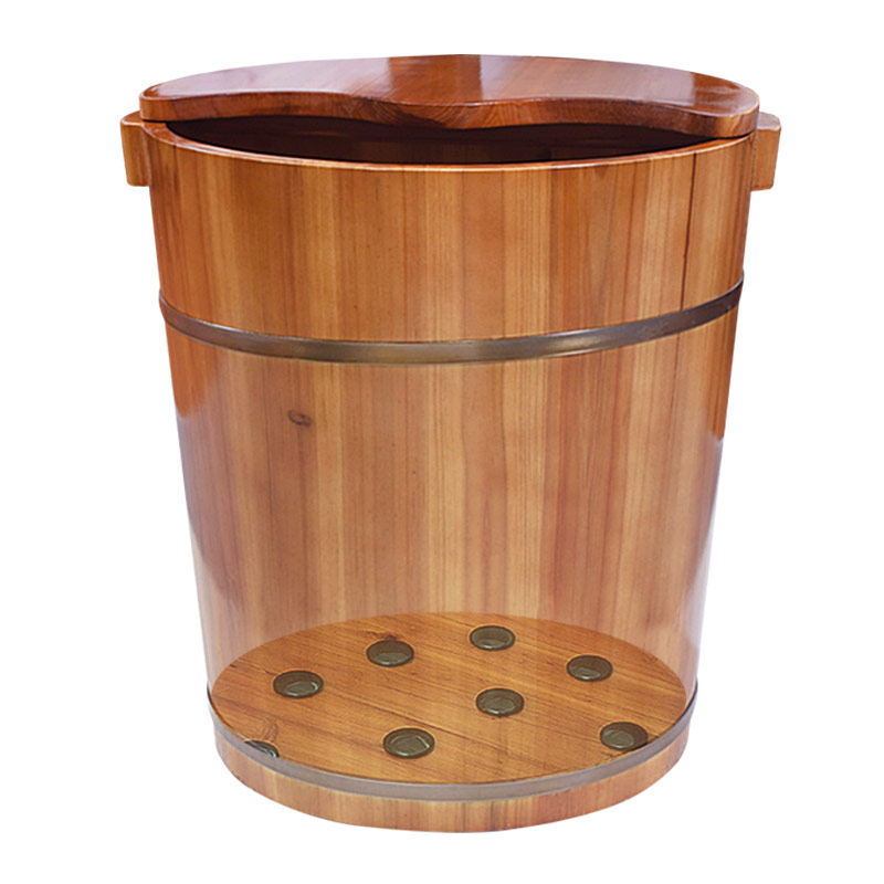 极速泡脚木桶家h用木质脚盆40cm过小腿足浴桶木盆实木保温洗脚盆