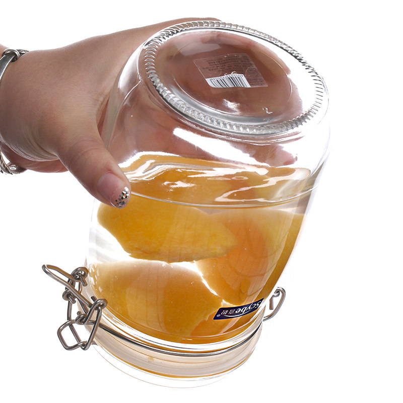 极速防漏水透明无铅玻璃密封罐杂粮储物罐L可叠加玻璃罐子厨房收