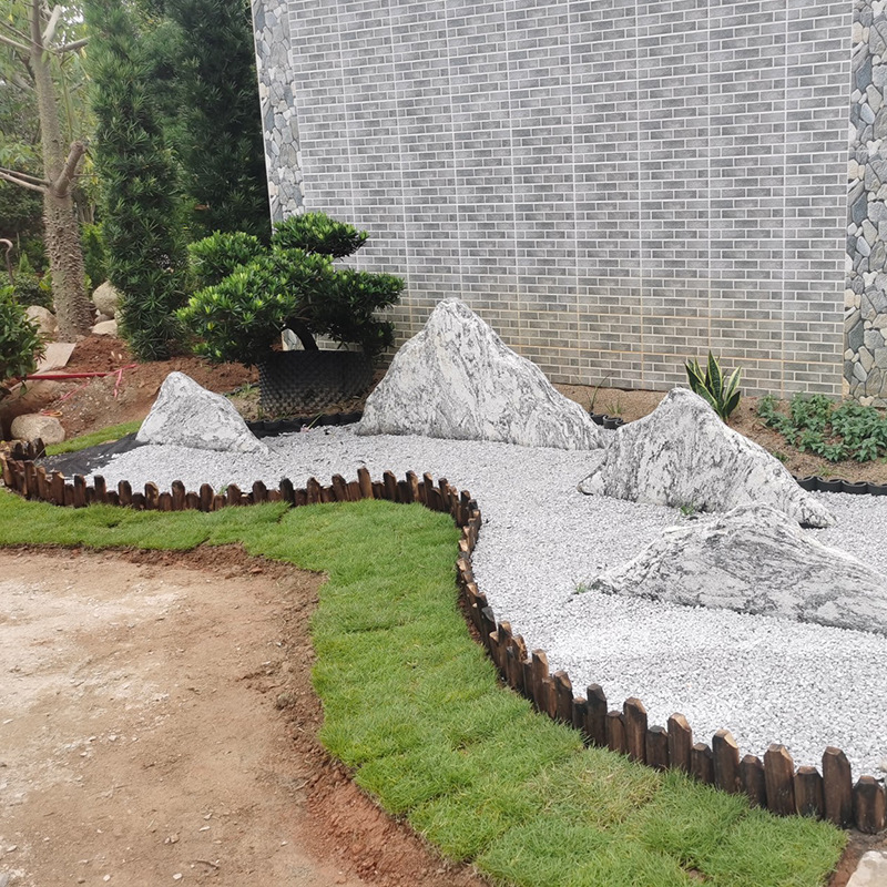 极速2023庭院草石隔离带花园收边挡土板园林绿化S隔根围树圈造景