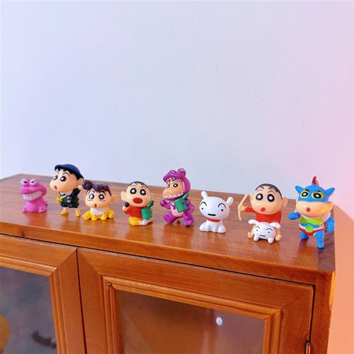 极速百变蜡笔小新 卡通u装饰一套8个 迷你小新模型摆件小礼物