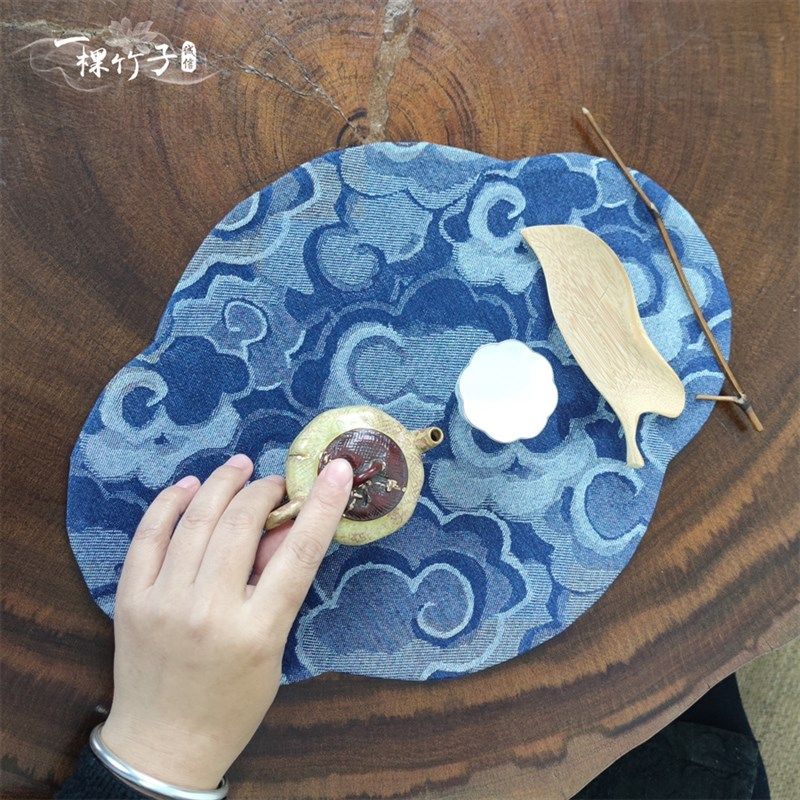 极速中式祥云牛仔棉布茶s垫小茶席隔热垫茶道功夫茶壶垫禅意桌旗,居家布艺,茶席,淘宝优惠券,粉丝福利购,淘宝优惠卷
