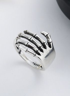 极速Retro Punk Opening Skull zFinger Rings Steampunk Hip Hop