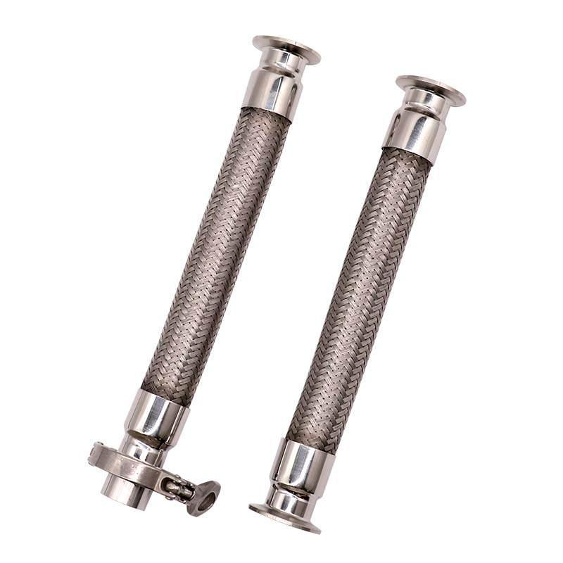 极速304不锈钢卡盘卡箍式金属波纹管H快装卫生接头酒厂卫生级编织