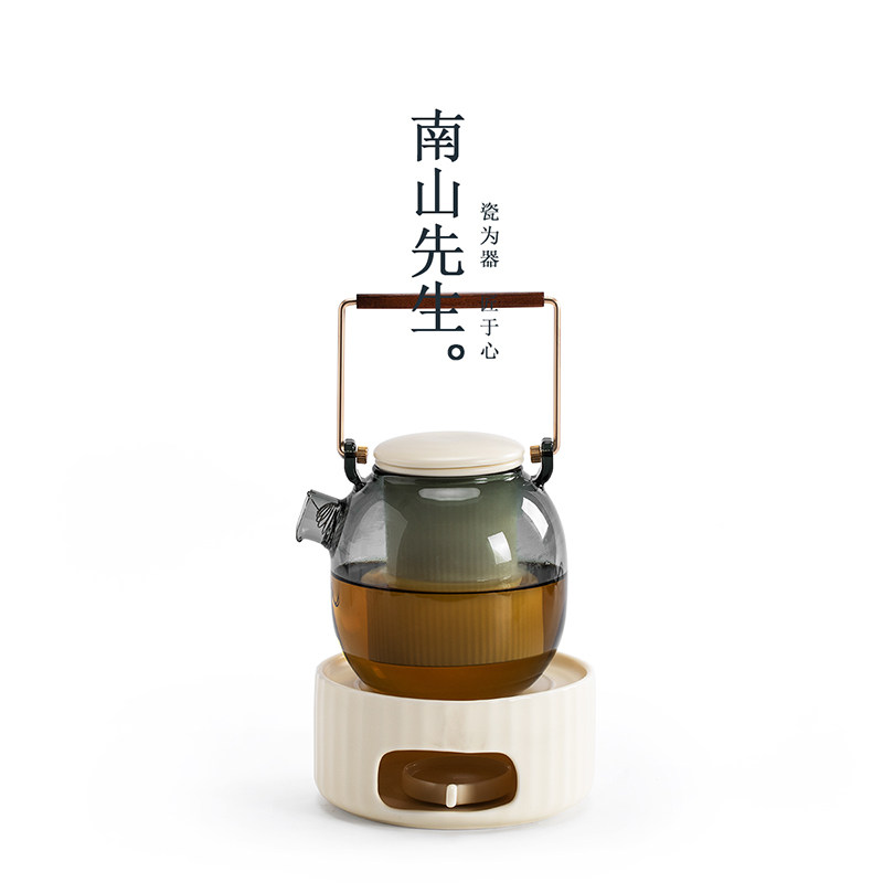 新品半见温茶器单壶简约陶瓷户D外家用温茶器蜡烛加热煮茶炉