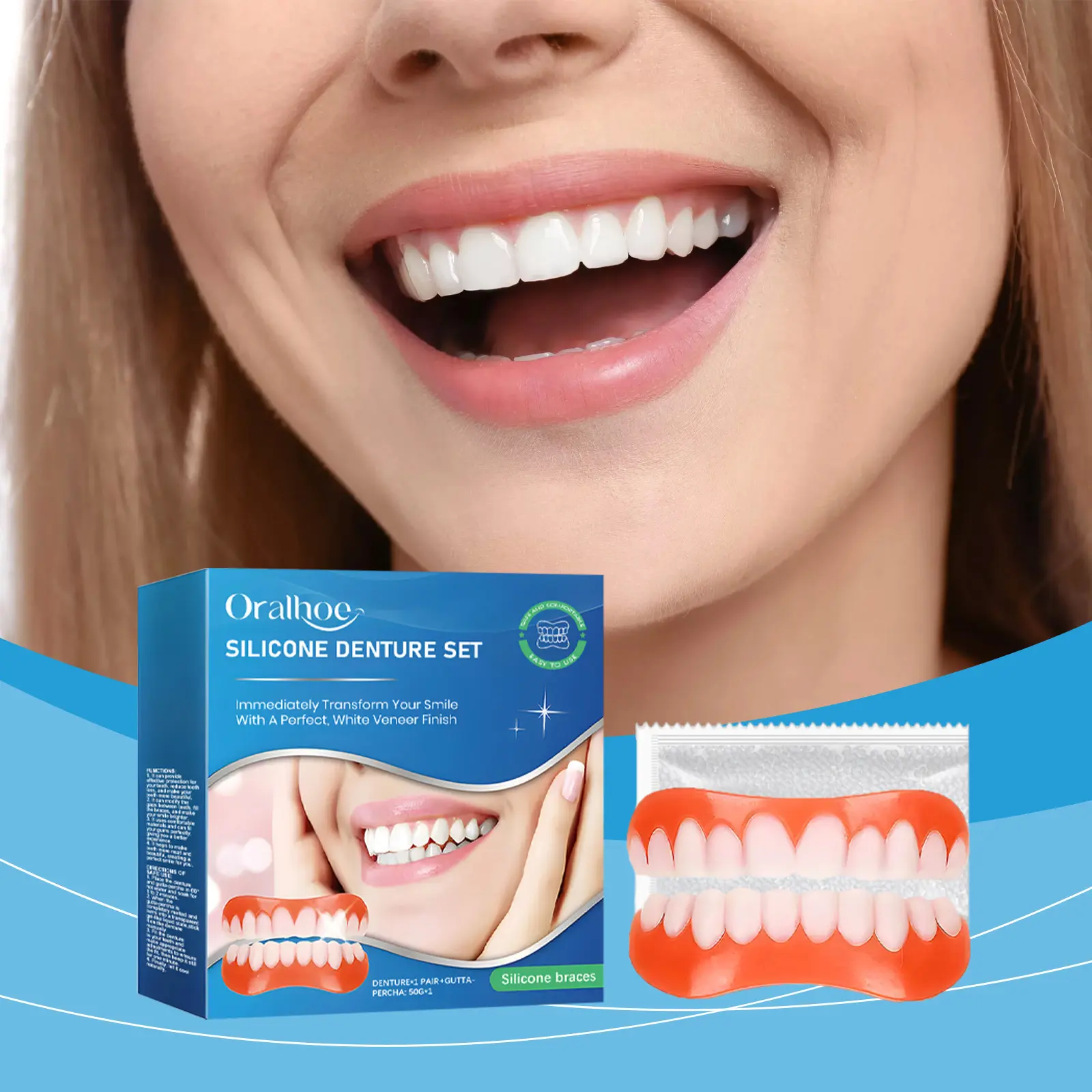Silicone Denture Set Cosmetic Dentistry Natural Smile Gap Fi