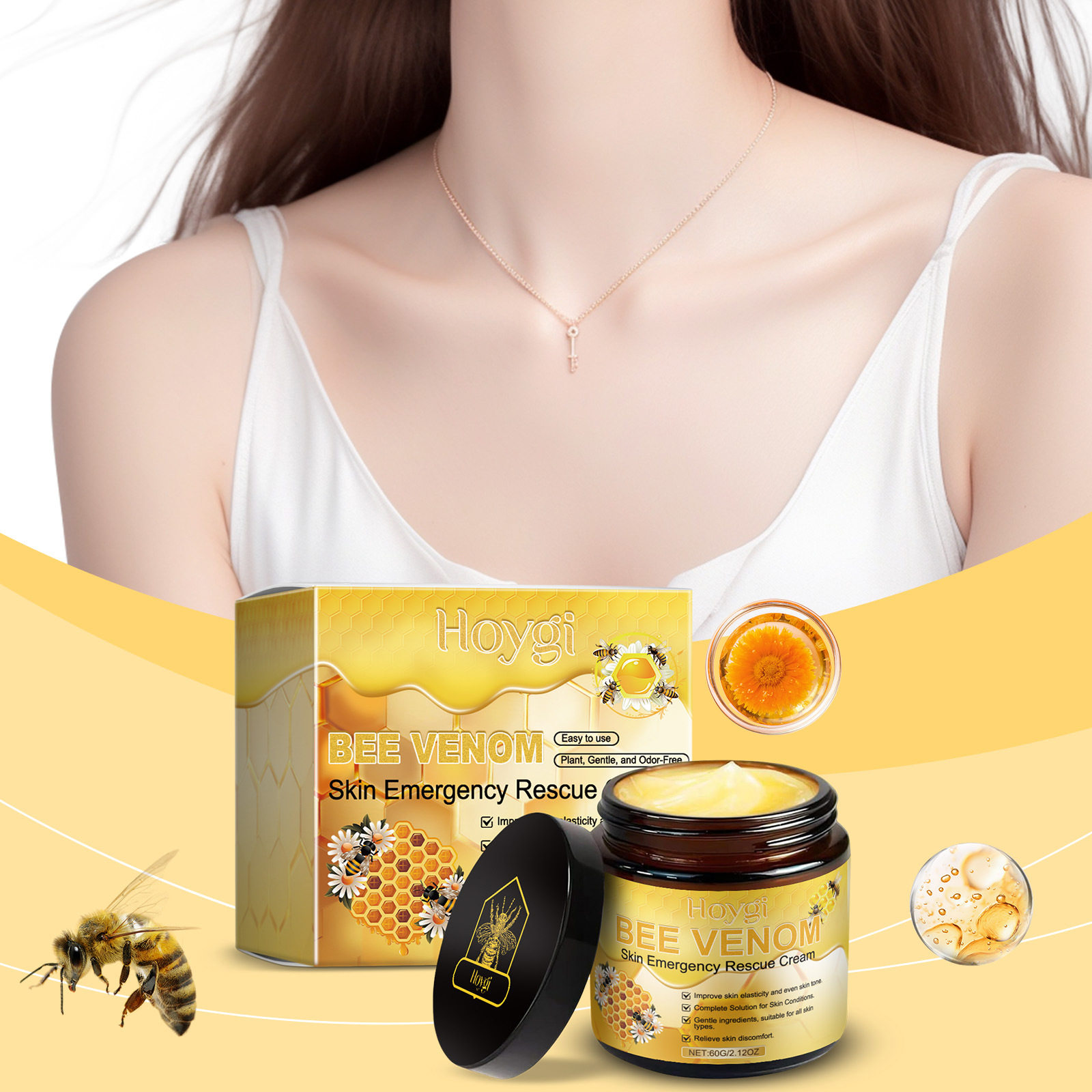 Hoygi蜂毒皮肤护理霜改善肌肤