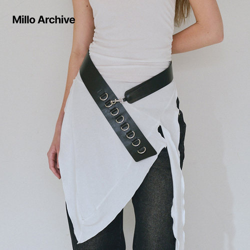 【权珍娥同款】Millo Archive2025女士扣链皮腰带牛皮Y2K个性装饰