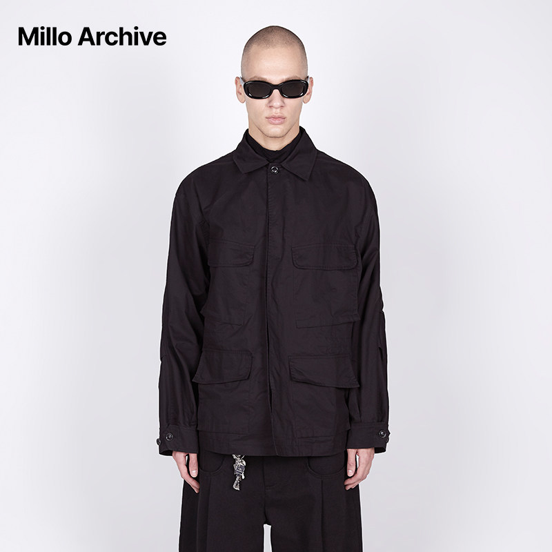 Millo Archive2024春季新品宽松抽绳长袖衬衫男休闲百搭上衣叠穿,男装,衬衫,淘宝优惠券,粉丝福利购,淘宝优惠卷