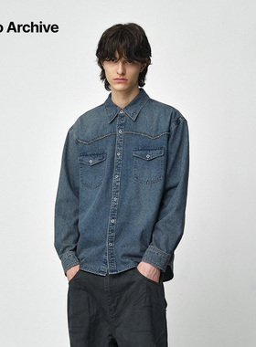 【金桐儇同款】Millo Archive2025新款男士牛仔衬衫宽松休闲美式