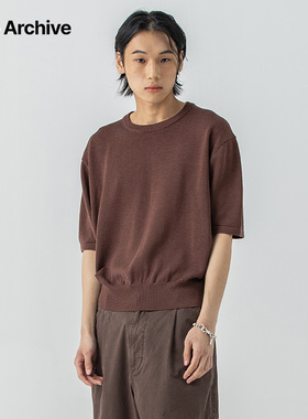 Millo ArchiveT恤圆领简约百搭纯棉男纯色上衣时尚百搭休闲短袖