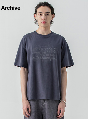 Millo ArchiveT恤时尚复古上衣印花圆领男士25新品短袖休闲百搭