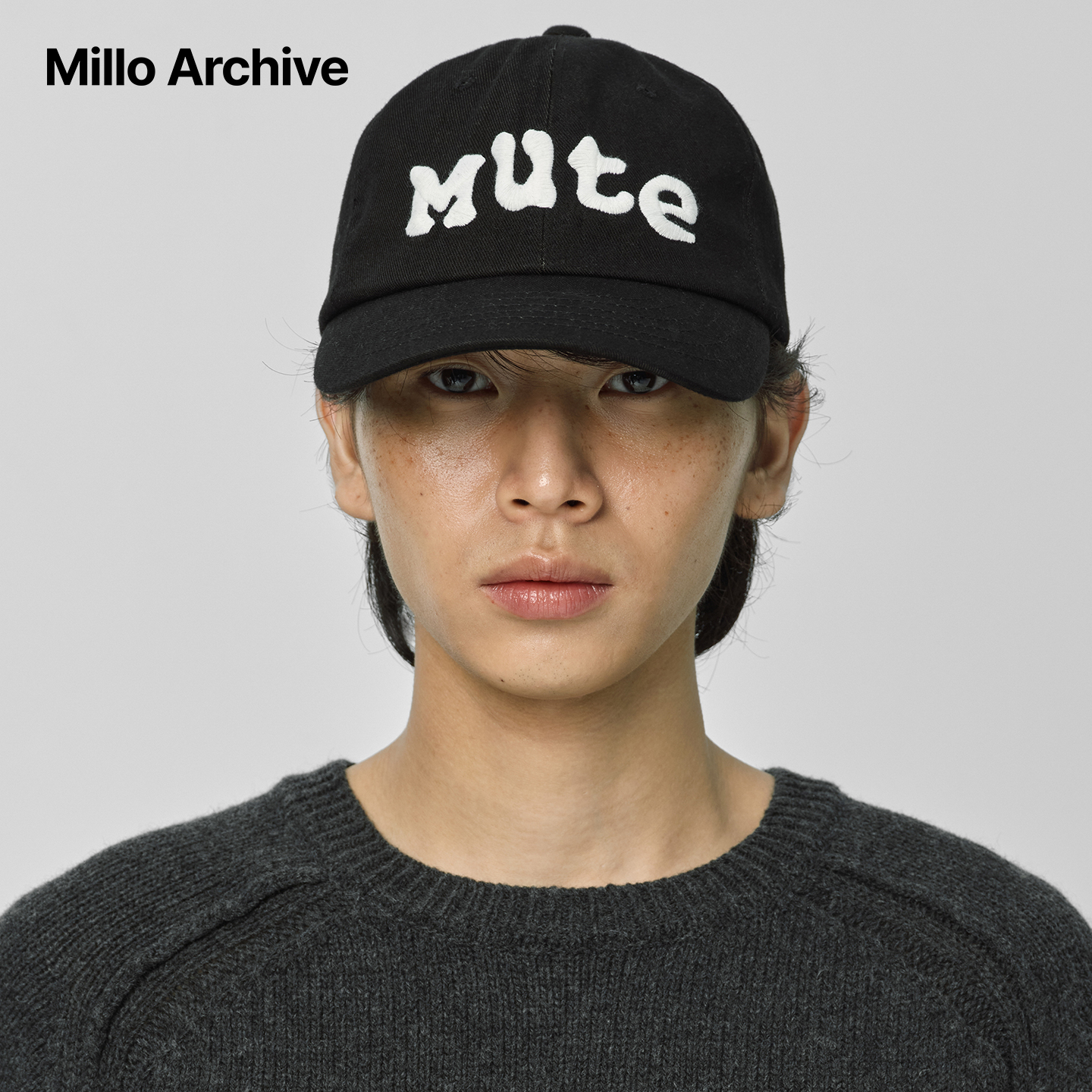 Millo Archive25秋冬潮牌复古可调节刺绣字母棒球帽男女鸭舌帽