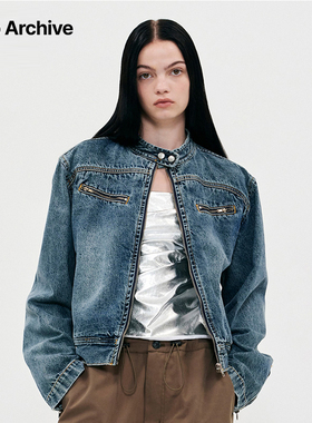 【张雪迎/金旼正同款】Millo Archive牛仔外套新品短款赛车夹克