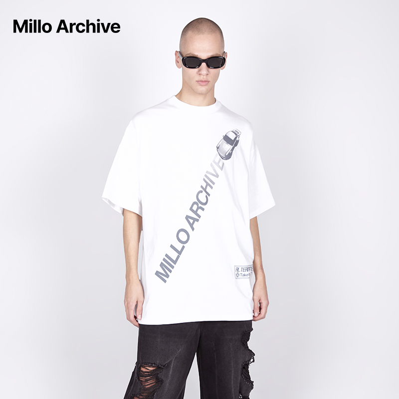 Millo Archive夏季新品男女同款印花T恤防缩水街头通勤百搭短袖