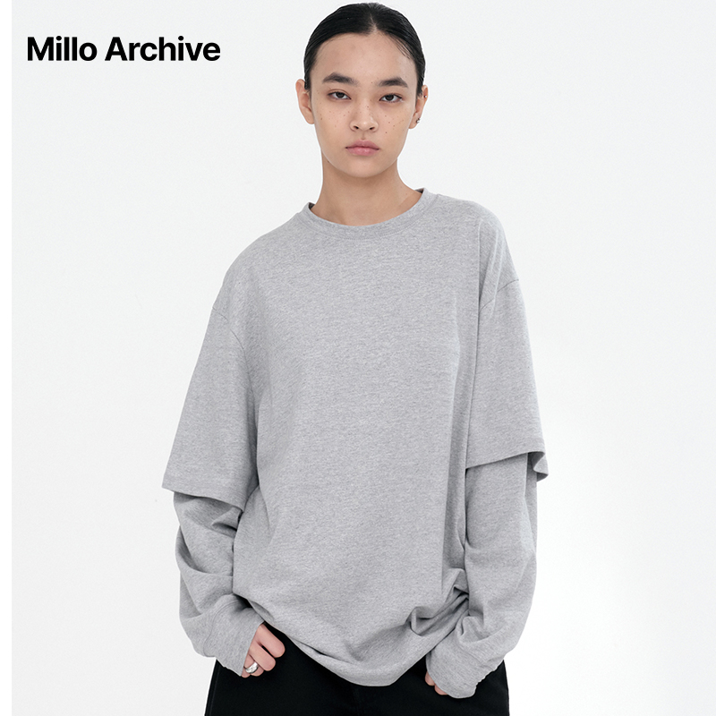 Millo Archive2025秋冬新款女士宽松oversized 长袖T恤套头上衣
