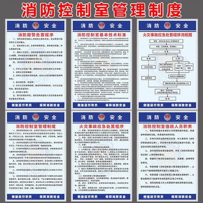 消防控制室火灾事故报警应急处置程序流程图值班室人员职责制度消