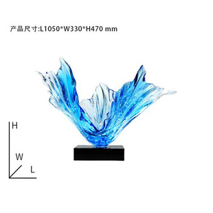 艺术品 简约现代酒店样板房玄关客厅创意透明树脂雕塑摆件软装