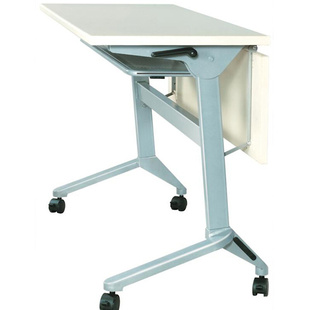 折叠桌移动会议桌台简易桌子带轮子1.2办公桌 高档移动培训桌台式