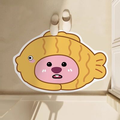 鲷鱼烧loopy地毯卡通海狸软硅藻泥浴室吸水地垫厕所卫生间防滑垫