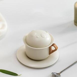 绿皮火车茶礼熊猫陶瓷泡茶杯茶水分离办公室喝茶情侣水杯咖啡高档
