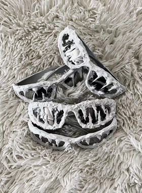 【现货】Pi0neeR 前卫先锋墨镜 男女滴胶手工辣妹墨镜【极地白】