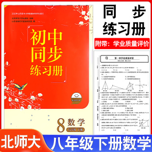 2026春新版初中同步练习册数学八年级下册初中8年级配北师大版初中同步练习册附带学习质量评价北京师范大学出版社