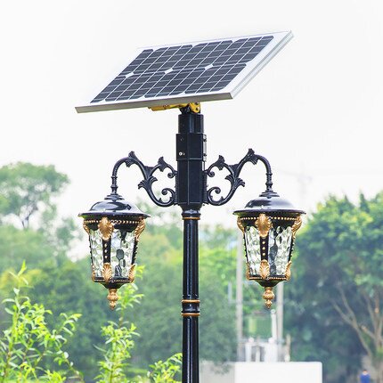 太阳能灯户外庭院灯室外欧式高杆小区路灯花园别墅家用景观灯防水
