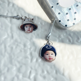 来图定制宝宝宠物手机迷你小挂件挂绳吊坠女精致高级感可爱小饰品