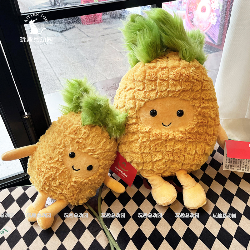 菠萝仙人掌熊公仔水果玩偶装饰