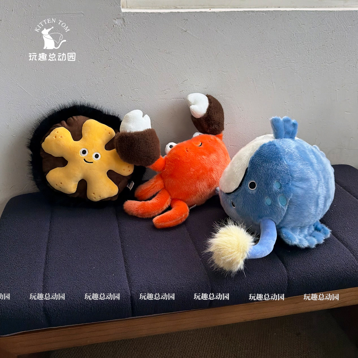 海洋动物卡通毛绒抱枕娃娃礼物图片