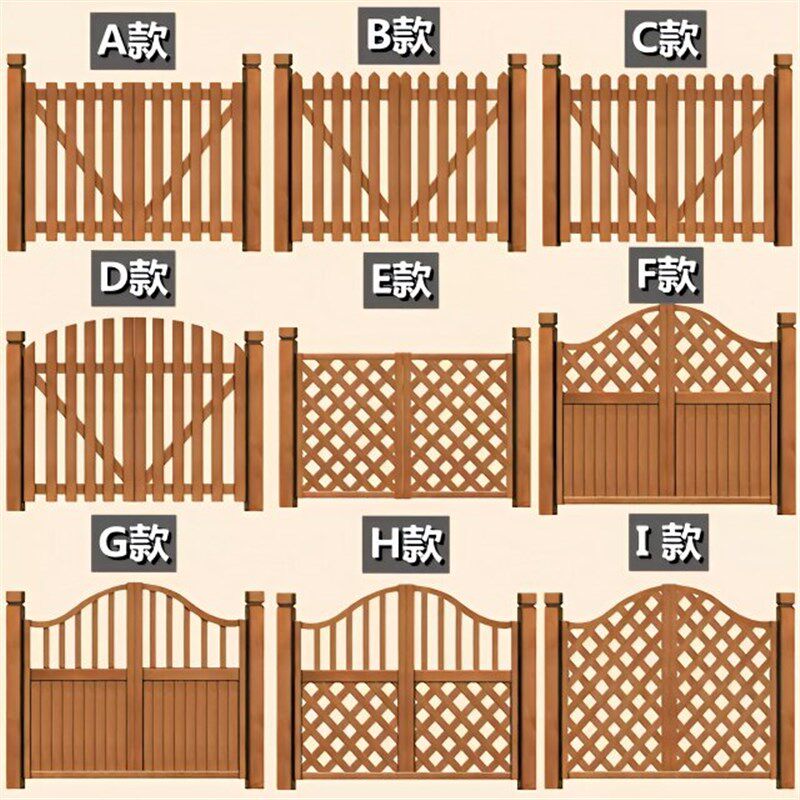 速发户外庭院门花园木门防腐木栅栏门篱笆门围栏小门别墅门实木院