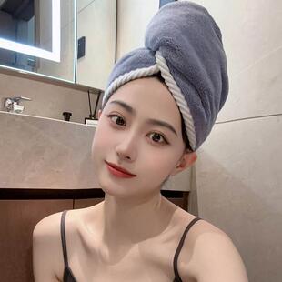 51N51N24新款双面双层加厚干发帽吸水速干包头毛巾洗头干发巾浴帽