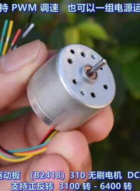 内置驱动板 310（B2418） 无刷电机 DC6V-12V 可正反转 PWM调速