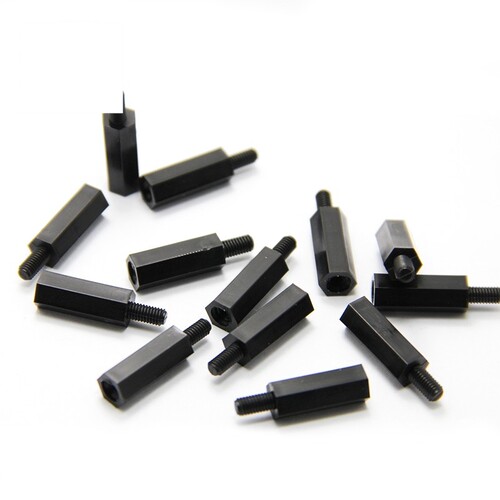 M3黑色尼龙柱螺丝塑料单头六角隔离柱*x5x6x8x10x12x20x30x50+6mm