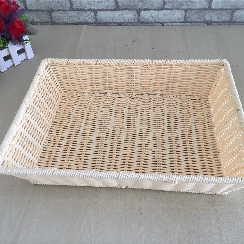 铁架水果篮加固仿藤果盘超市家用蔬菜篮子方形沥篮水塑料收纳篮筐,包装,五金配件包装,淘宝优惠券,粉丝福利购,淘宝优惠卷