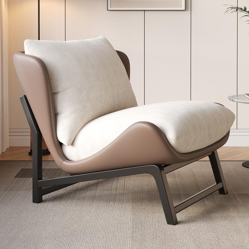 北欧现代简约单人沙发椅阳台休闲椅意式极简老虎椅客厅设计师躺椅