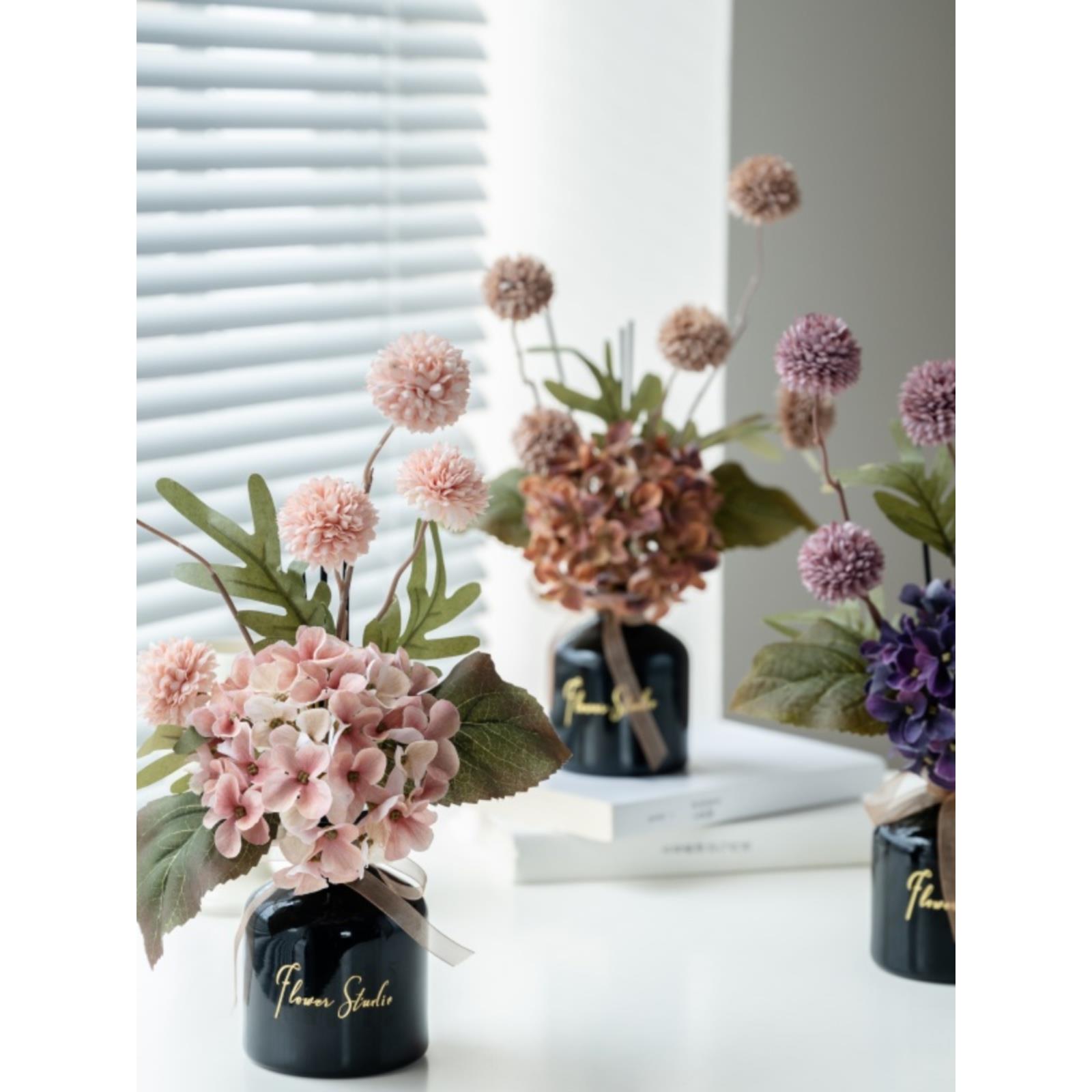 仿真花摆件卫生间餐桌茶几花艺洽谈桌电视柜梳妆台旁香薰假花摆设