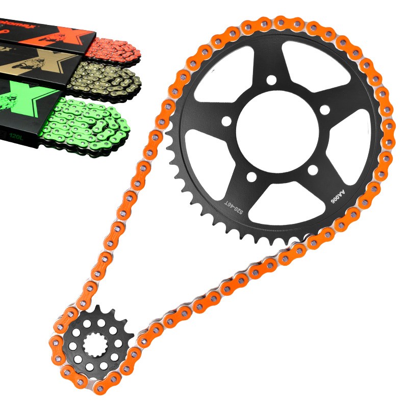 适用于铃木SV/SFV650 GS500E GSFJ400改装大小飞齿轮链轮链条配件