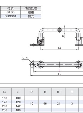 XAE67 XAE66-L138/L1D58可折叠型不锈钢圆孔型圆形拉手