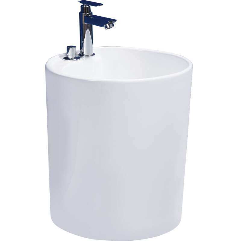 极速迷你小号台控陶瓷洗拖把池家用化妆J室墩I布池地拖盆阳台圆形