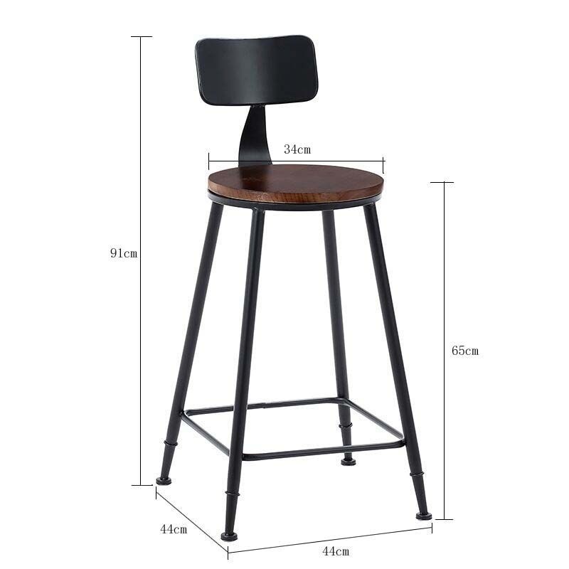 铁制美式酒吧椅现代简单高凳家庭椅靠背斯堪的纳维亚照片Z实木酒