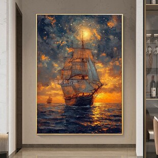 2025b新品 高端方钻满贴钻钻石画钻石绣带钻套件一帆风顺大海帆船