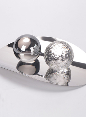 现代简约创意金属亮面卷边托盘样E板房售楼处家居桌面装饰金属盘