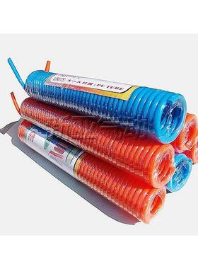 弹簧管TPU8*5/6X4/10X6.5/12X8/6M/9M/12M/15米伸缩管8MM空压气管