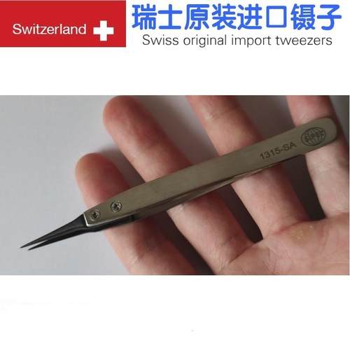 瑞士原装进口防静电镊子特尖细 ESD可换头精密零部件夹具 1315-SA
