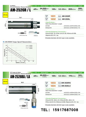 。中西NAKANISHI主轴 NR-2551 AM-2526R / L AM-2526RA / LA